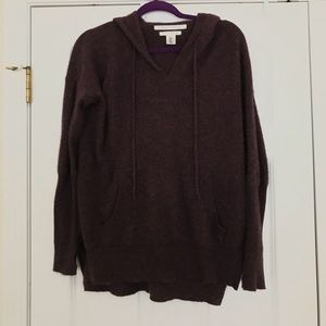 Plum cashmere hooded sweater